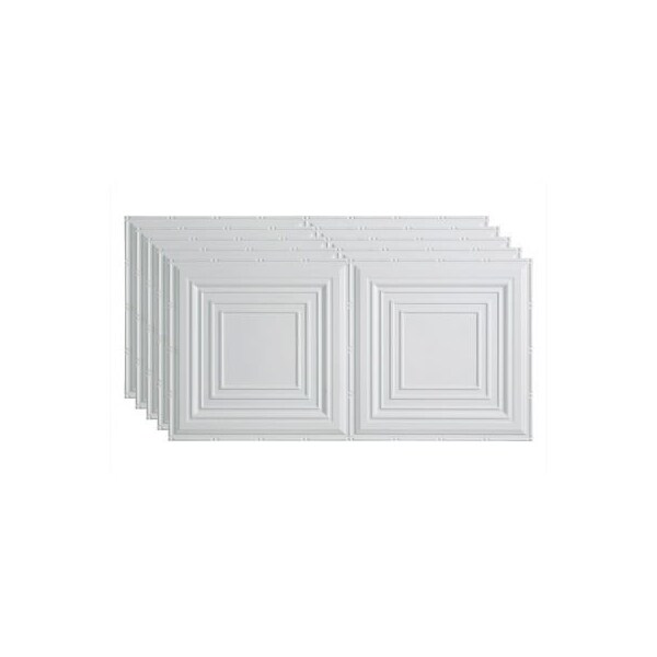 Acoustic Ceiling Products Fasade Traditional Syle # 3 - 48-3/8" x 24-3/8" PVC Glue Up Tile in Matte White - PG5201 - main